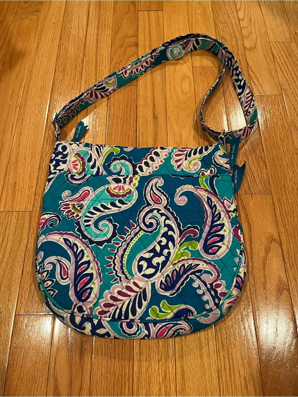 Vera Bradley Teal Paisley Crossbody Bag - Quilted Women’s Shoulder Bag